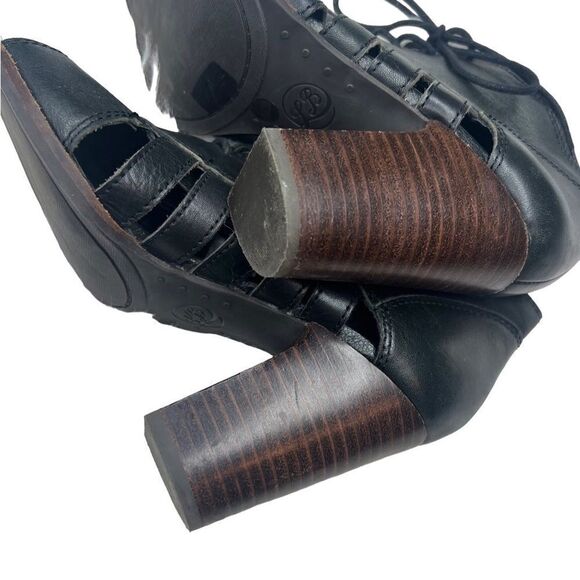 Lucky Brand open toe leather lace up cut out booties size 6 - Picture 5 of 6